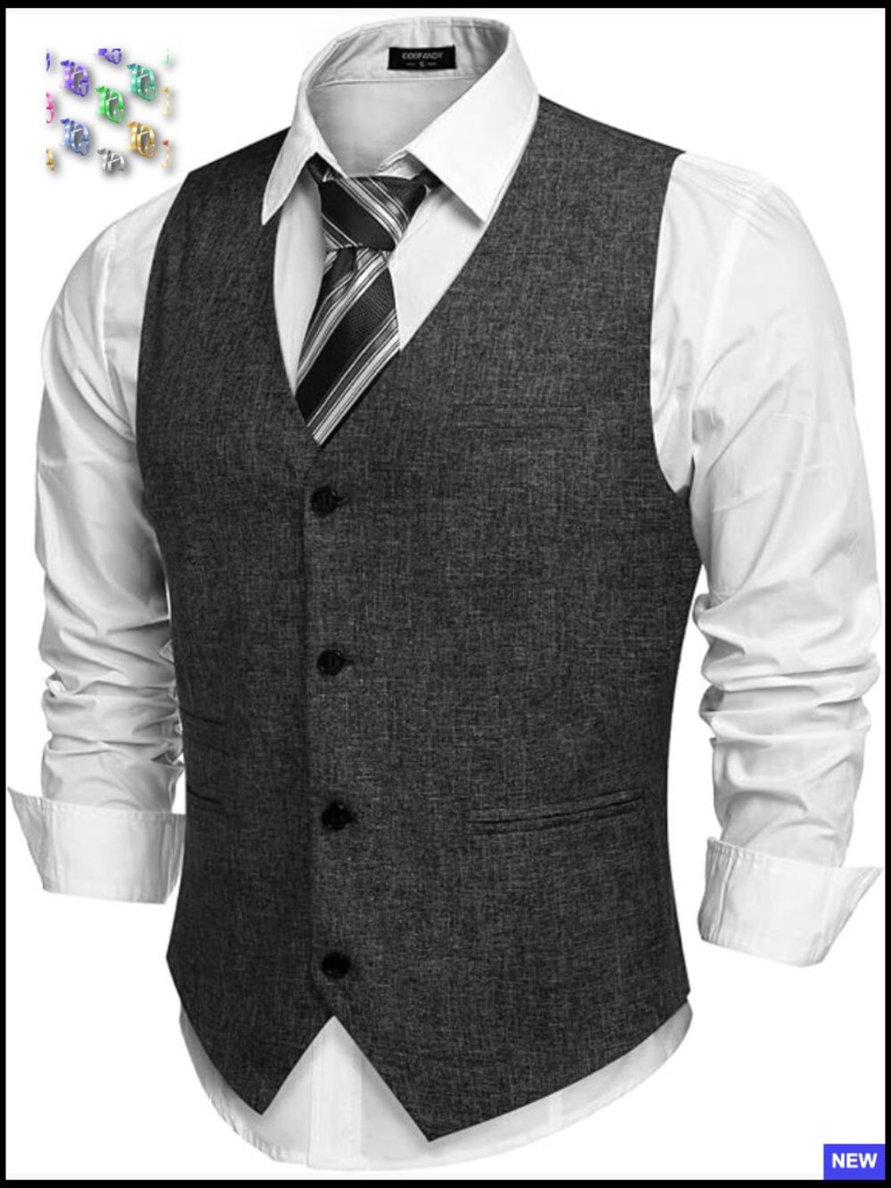 Slim Fit Suit Vest Lightweight Business Casual Modern Elegant Waistcoat